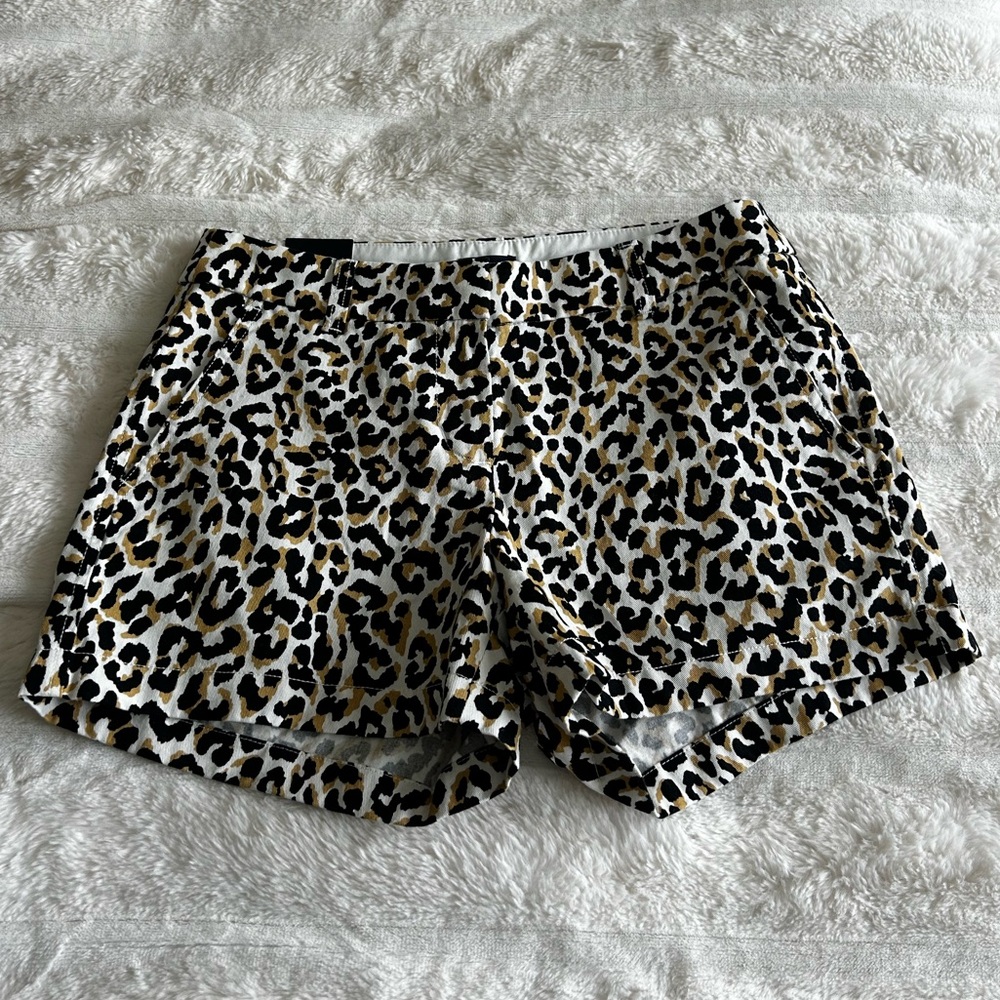 Leopard Print Chino Shorts